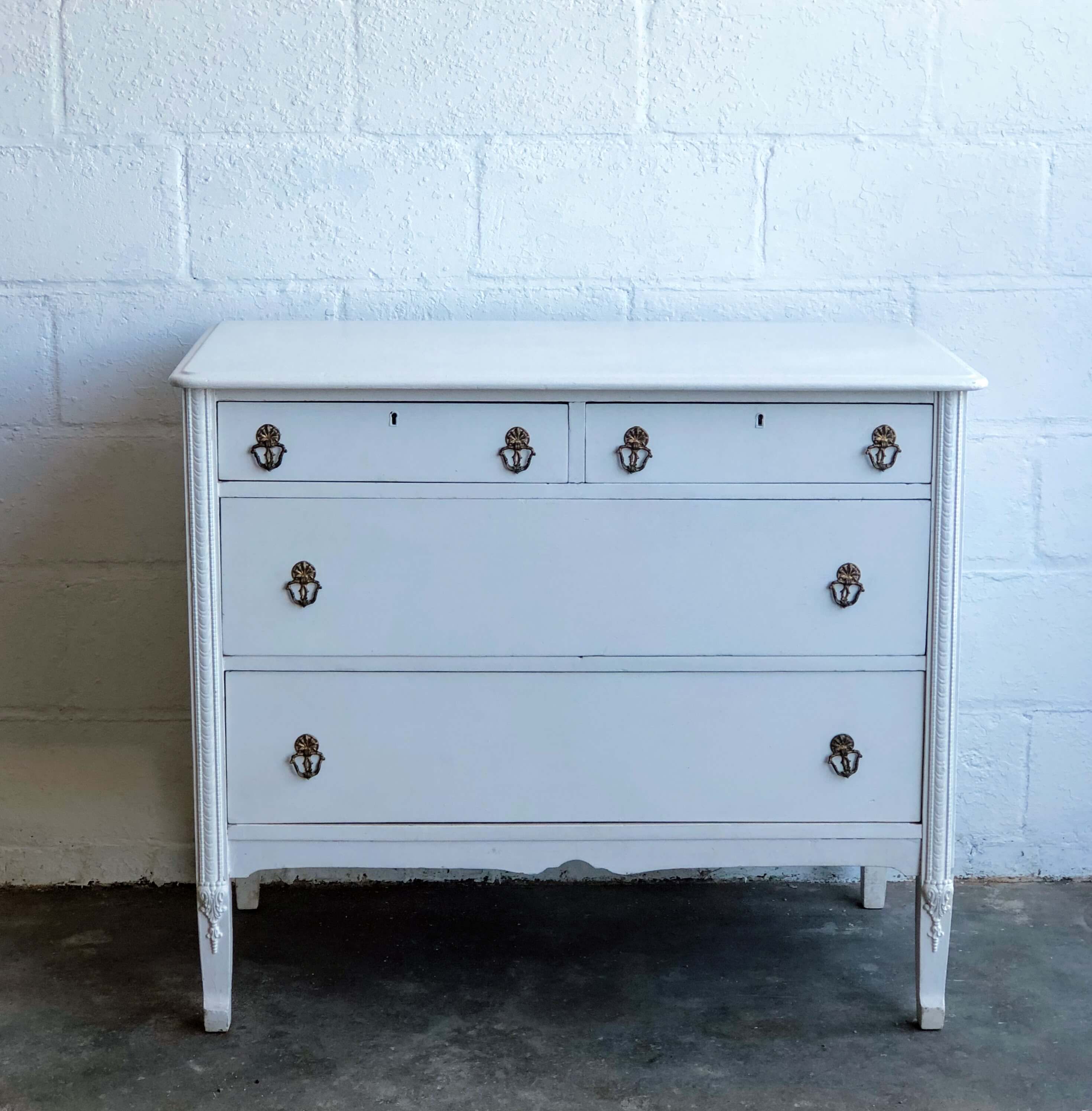 White Vintage Dresser Pretty Little, Shabby Chic White Dresser